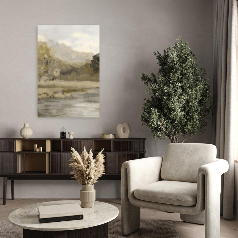 «Summertime View Triptych I Abstract Contemporary Tranquil Landscape Nature Art», H 36 po x l 24 po