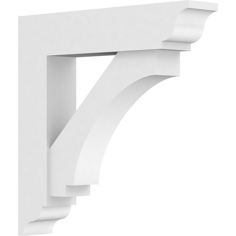 Support standard en PVC de qualité architecturale avec extrémités traditionnelles, H 16 po x l 3 po x P 16 po
