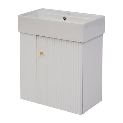 Meuble-lavabo flottant moderne avec lavabo en céramique