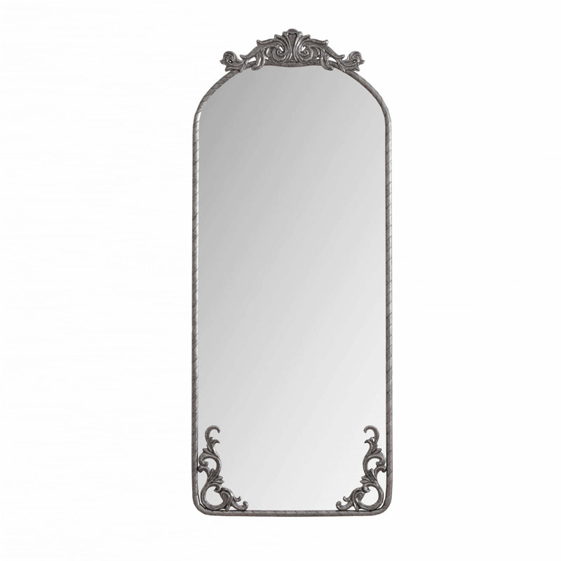 Hanging Wall Mounted Mirror, Antique Silver