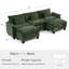 Canapé modulaire de 118 po avec rangement, canapé U Cloud Comfy avec repose-pieds et coussins décoratifs, canapé-lit modulaire en chenille pour salon, chambre à coucher-1000015696
