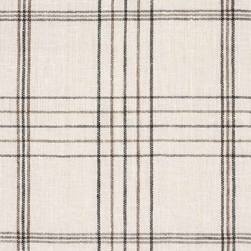 Nils Plaid Linen Fabric, Charcoal