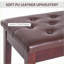 Banc de piano, fauteuil duo 2 places avec structure en bois brun noyer et amp; Coussin capitonné en similicuir | Noyer brun | Similicuir
