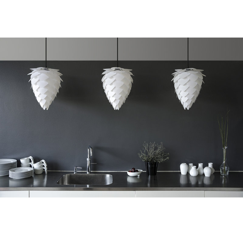 Black Geometric Plastic Mini Pendant Light Fixture