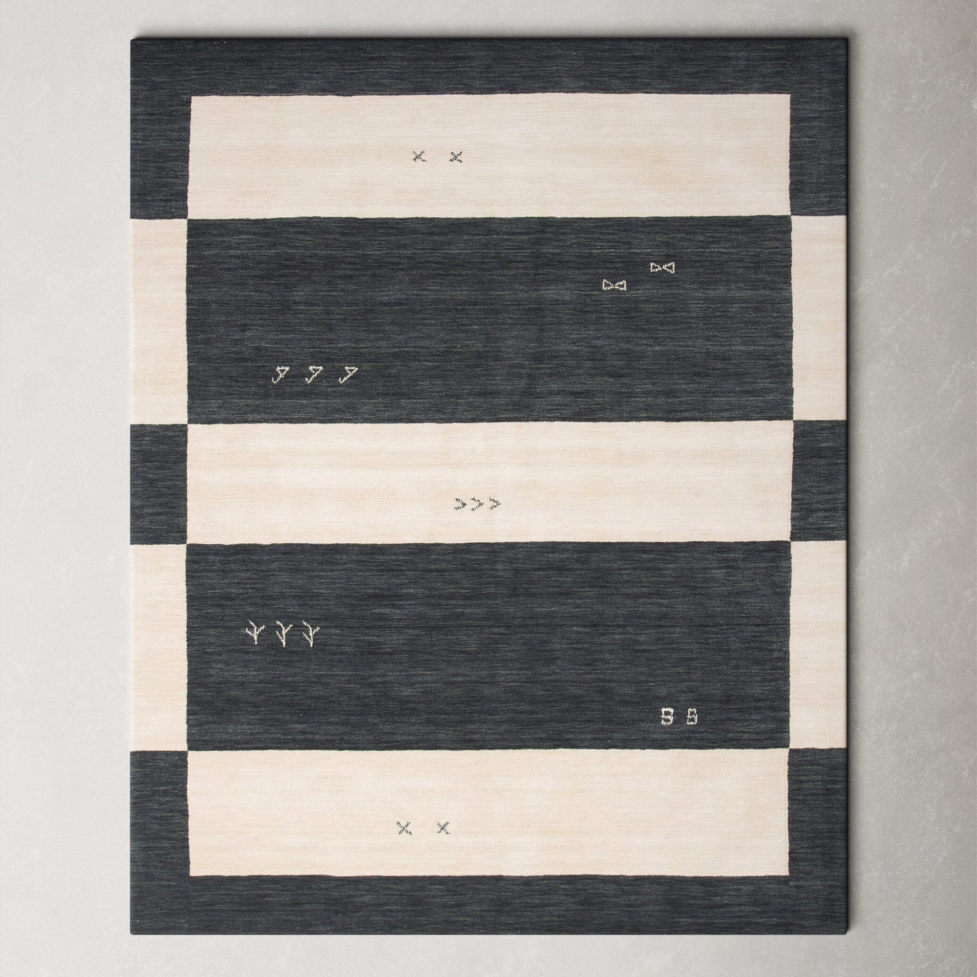 Santiago Handmade Wool Cream Rug, Rectangle 10' x 14'
