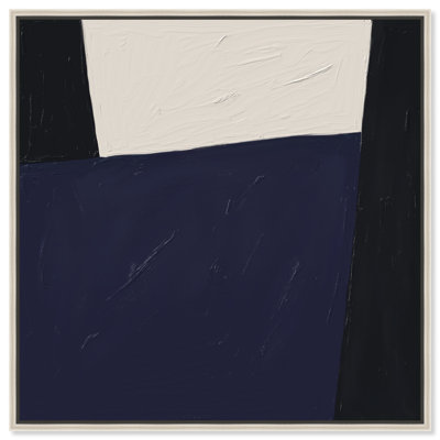In Blue II Canvas Abstract Print by Oliver Gal, Black Frame, 12 x 12