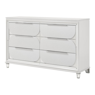 Mistey 6-Drawer Dresser in Pearl White