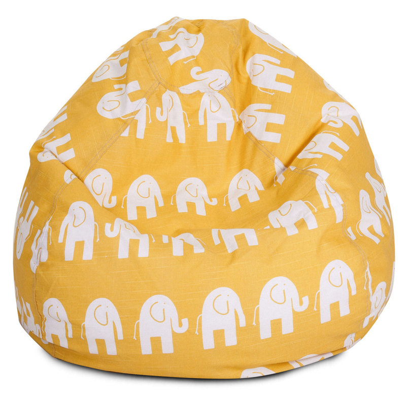 Fauteuil poire standard classique, Sergé de coton jaune, H 22 po x l 28 po x P 28 po