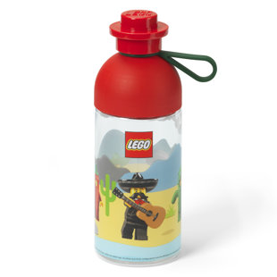 LEGO: Hydration Bottle 0.5L - Mexico - Transparent W/ Red Screw Lid, 3pc Design, 17oz Capacity