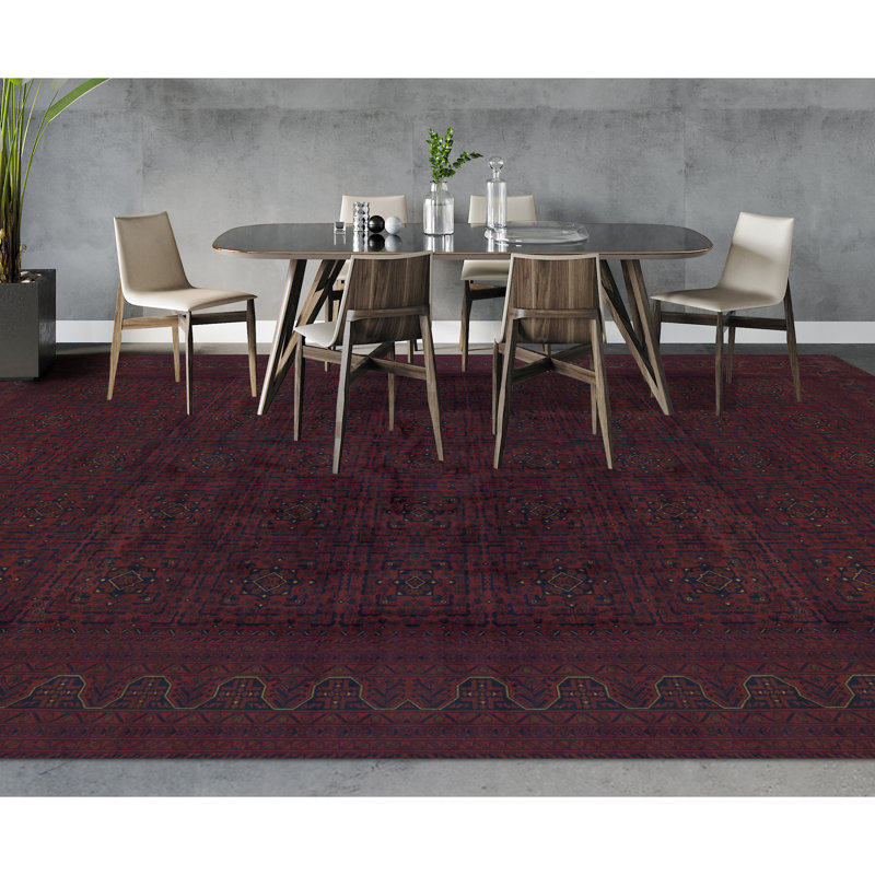 Hand-Knotted High-Quality Red Area Rug