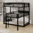Twin Size L-Shaped Metal Triple Bunk Bed With Ladder And Full-Length Guardrail