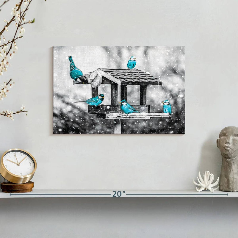 Blue Tits On Bird Feeder Pop, 8" H x 12" W