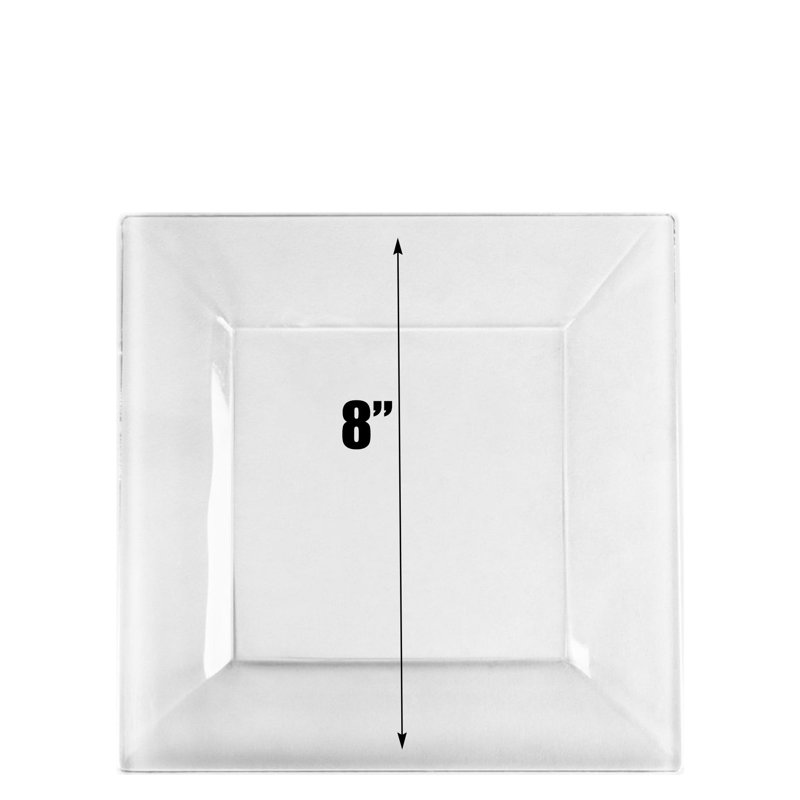 Ecoquality 6.5 Inch Disposable Square Clear Plastic Plates Splendid Collection, 110