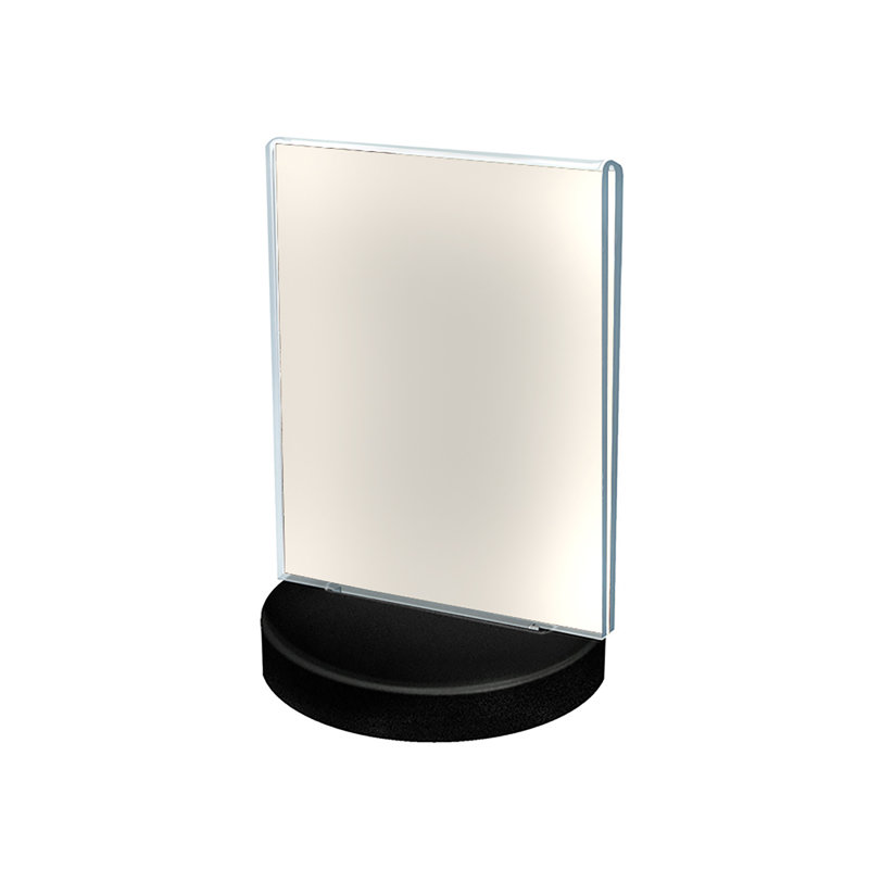 Cadre vertical de 14 cm (L) x 21,5 cm (H) sur une base ronde noire lestée, lot de 10