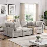Sectional Sofa Couch, Sofa Bed, U-Shaped Sofa With Two Movable Ottoman And Three USB Ports