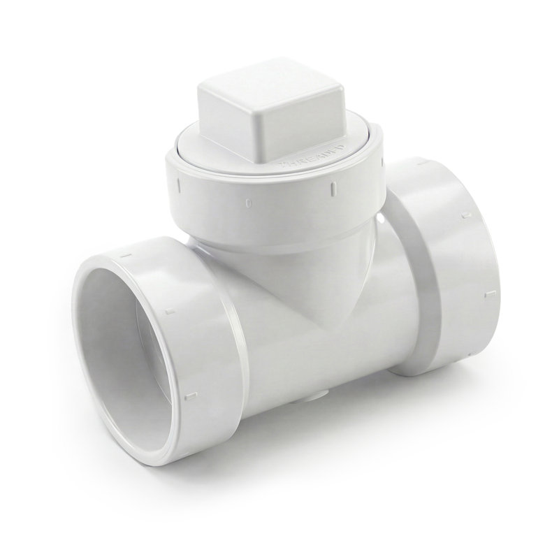 Té de nettoyage en PVC 6 po. Bouchon, bonde Hub x Hub x FPT en PVC blanc, raccord d'évacuation et d'évacuation, (paquet de 5)