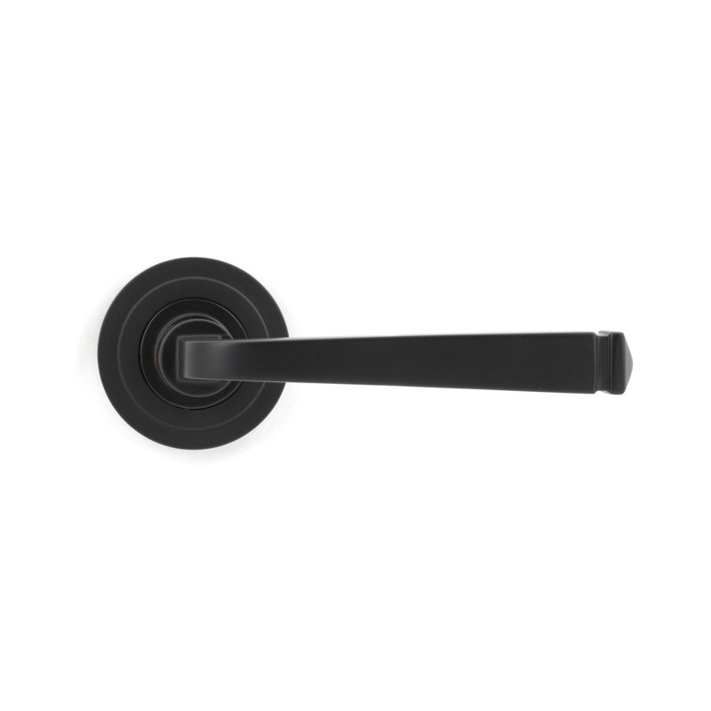 Avon Round Lever on Rose Set (Art Deco) - Unsprung, Aged Bronze