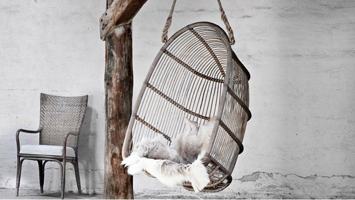 Balancelle Plevna, Gris taupe / toile blanche, Gris taupe