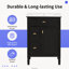 Meuble-lavabo autoportant de 24 po avec comptoir d'évier, armoire en bois massif et panneau de fibres à densité moyenne avec 1 tiroir rabattable, 2 tiroirs standard et tablette réglable, noir-1920656978