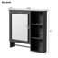 Armoire de rangement murale pour salle de bain, armoires à pharmacie avec grande porte miroir, tablettes réglables et trois niveaux de rangement ouverts (meuble-lavabo non inclus)-380133414