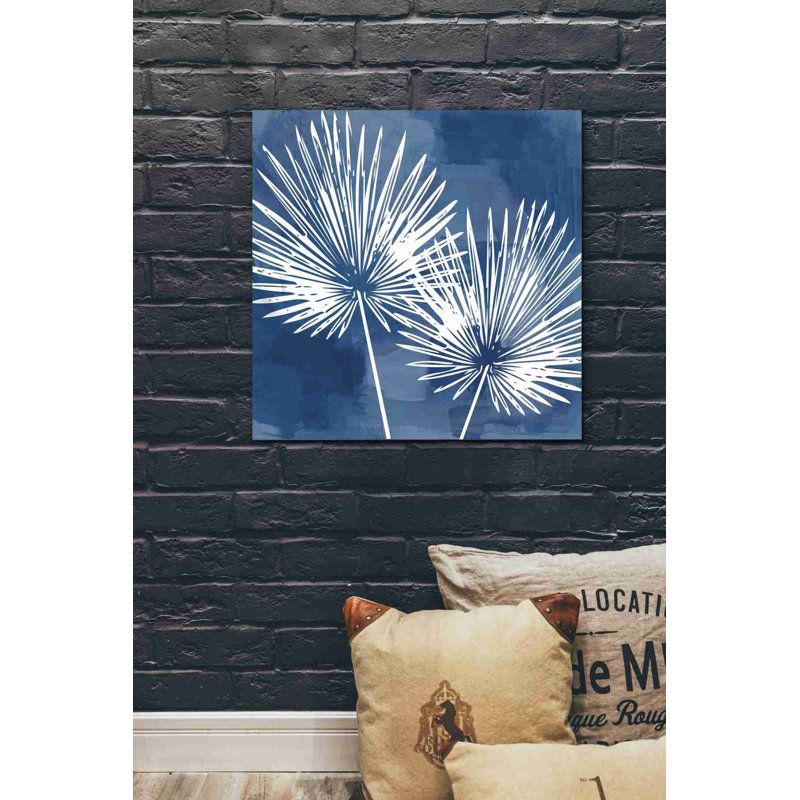 «Painted Sky Palms» par Linda Woods, art mural sur toile, H 26 po x l 26 po