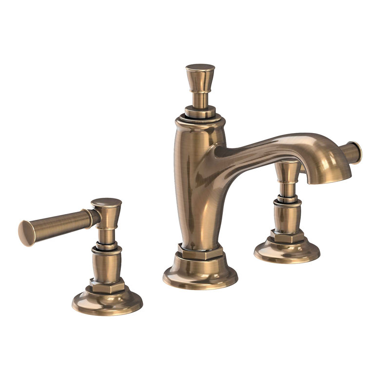 Vander Widespread Bathroom Faucet with Drain Assembly, Antique Brass