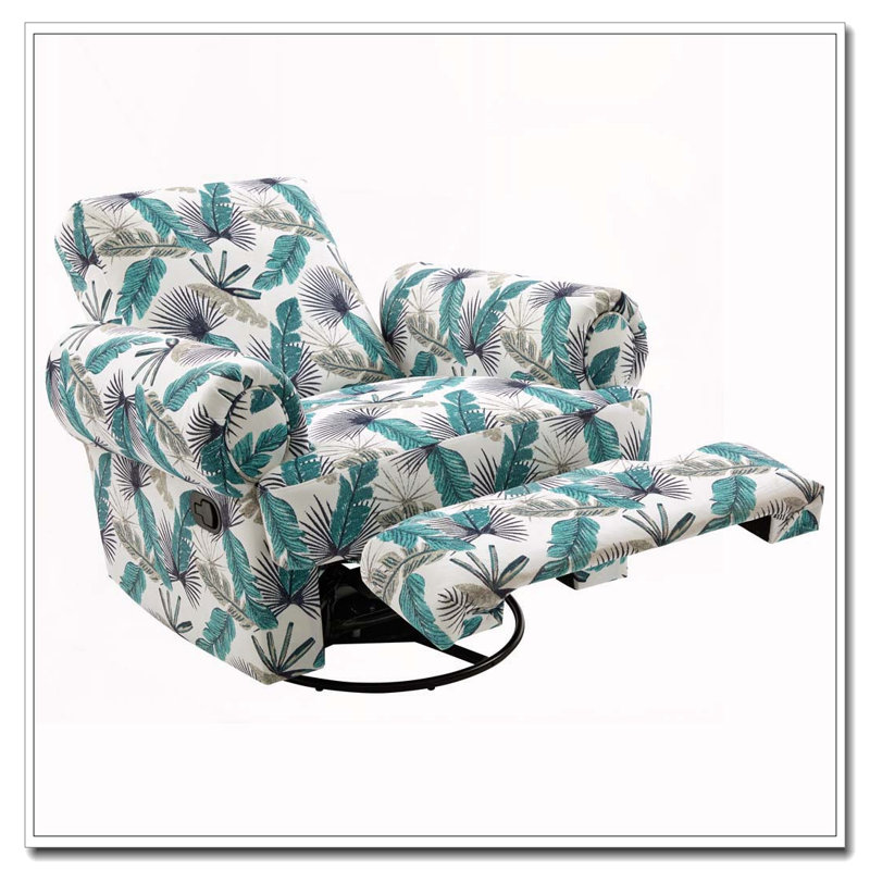 Manual Recliner Sofa Swivel Recliner Rocker Chair, Brown,Green
