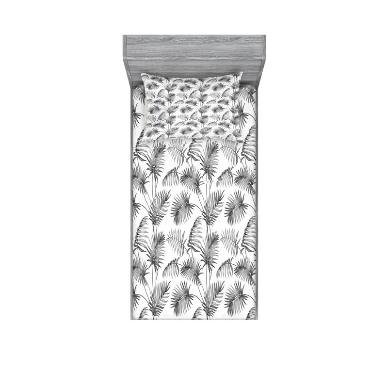 Microfiber Floral Fitted Sheet, Twin Sheet Set with 1 Pillowcase