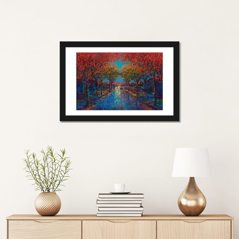 "irise scott-symmetry street" , reproduction d’art sur toile tendue, Papier d'art encadré noir, Blanc