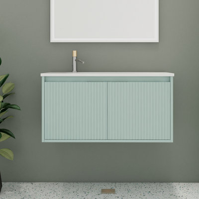Meuble-lavabo mural simple 36 po avec plateau en résine