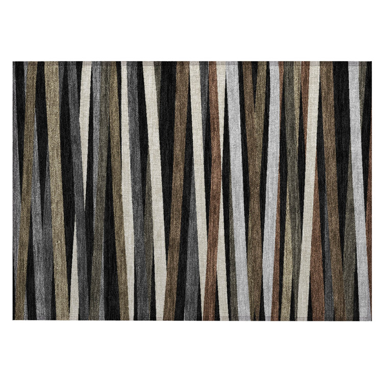 Machine Washable Indoor/Outdoor Chantille ACN997 Gray Area Rug