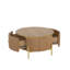Table basse ronde moderne avec 2 grands tiroirs de rangement, brun, 31,5 po-1585054095-1585054093