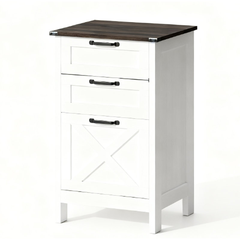 Classeur rustique à 3 tiroirs pour la maison et le bureau, deux petits documents A4, mécanisme avec tiroirs, utilisation parfaite, attrait, barre ajustable silencieuse