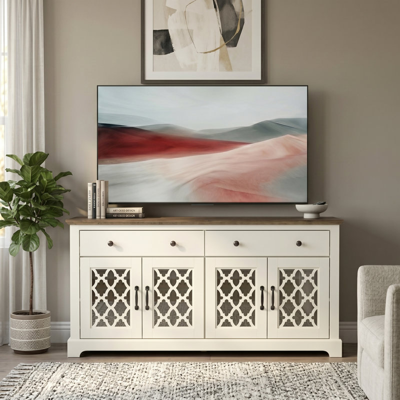 Blaire 2 Drawer Sideboard, Moorish, Ivory/Knotty Oak