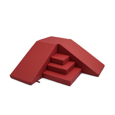 Corner Climber 6 Piece Playroom Playset in Crimson Colored Enhanced Fabric
