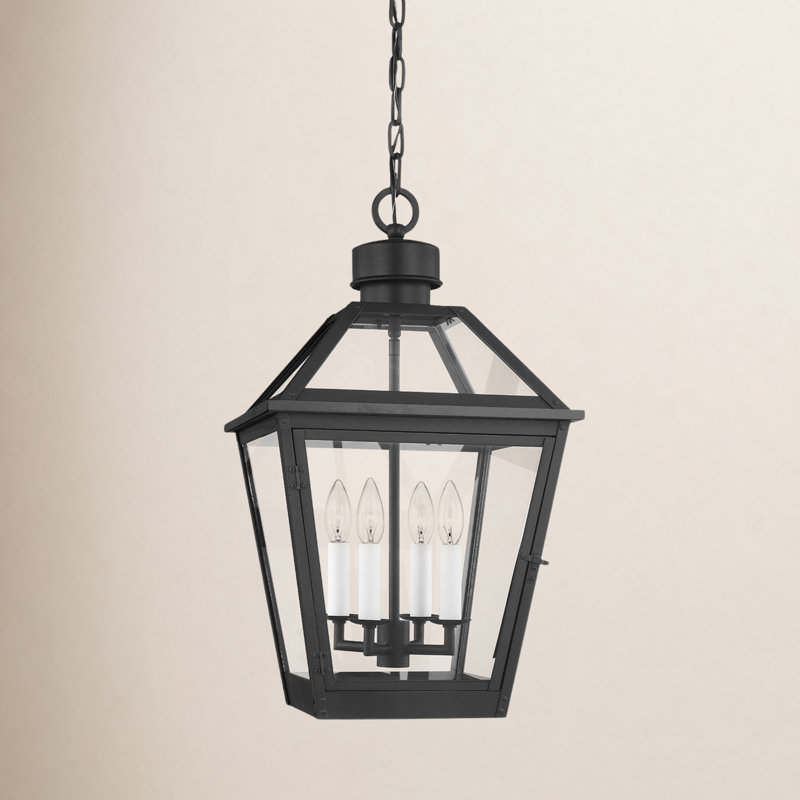Grand luminaire suspendu d'extérieur, Noir texturé