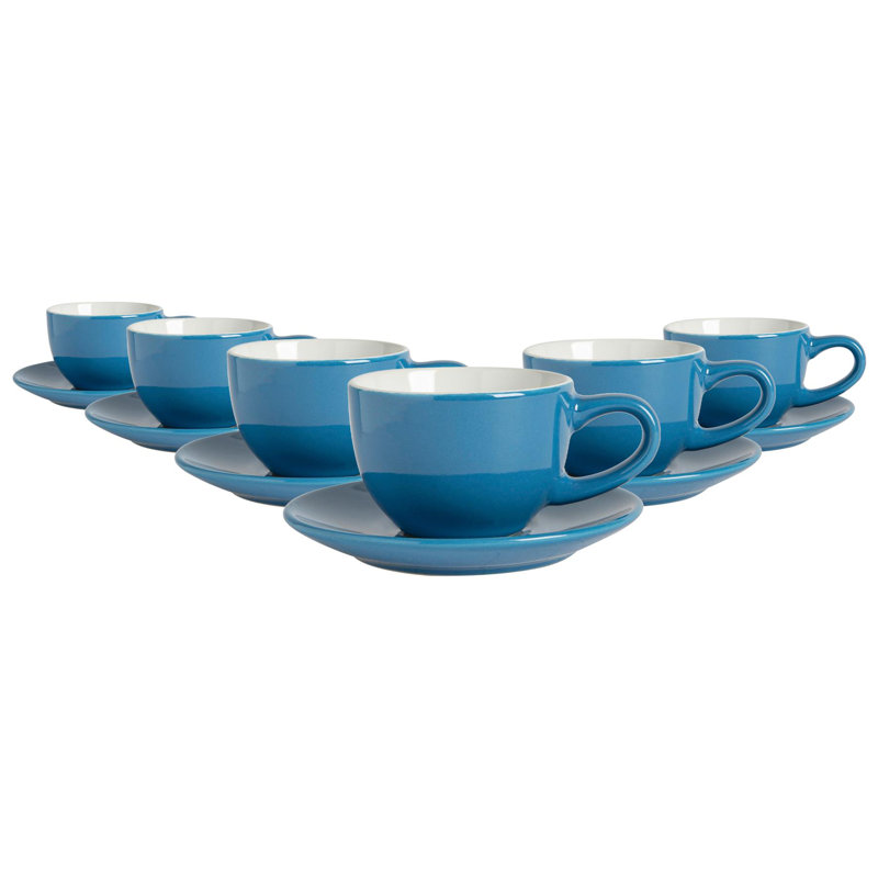 Porcelain Espresso Cup and Saucer, Blue