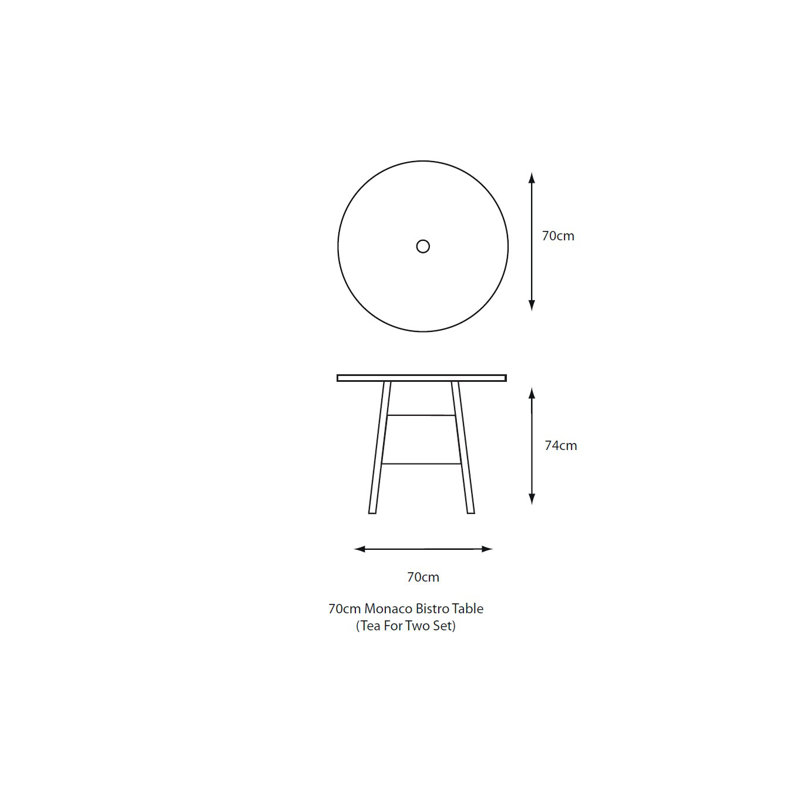 LG Outdoor Monaco oak 2 seat bistro set