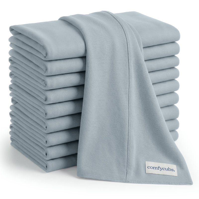 Cotton Burp Cloths 100% Cotton Bath Towels, Pacific Blue