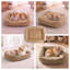 Canapé-lit rectangulaire d'intérieur pour chien, à rayures douces, avec surface pelucheuse et rembourrage en coton PP, 60 x 50 cm. Coussin de couchage pour animal de compagnie avec bords surélevés et fond antidérapant, marron.-1270450906-1270450918
