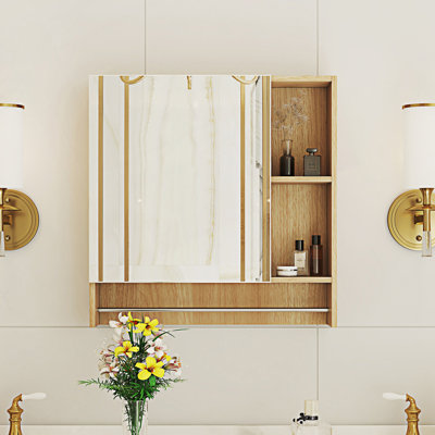 Armoire décorative, armoire de salle de bain avec miroir, armoire à pharmacie murale