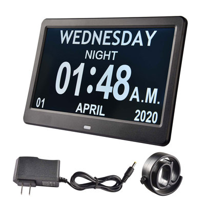 Digital Electric Tabletop Clock with Alarm in Black