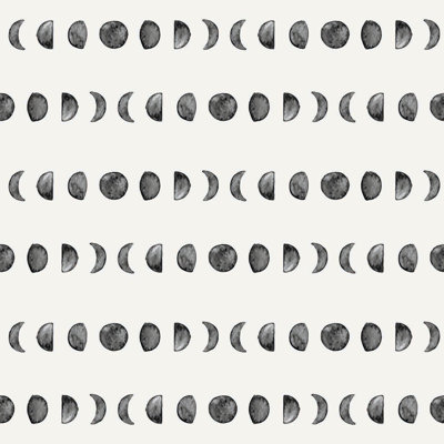 Watercolor Moon Crescent Fullmoon Pattern Removable Wallpaper