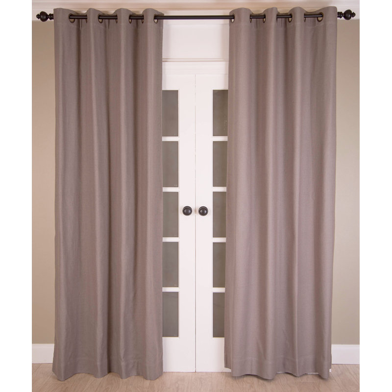Rideau uni en mélange de coton, L 52 po x L 108 po, Blanc