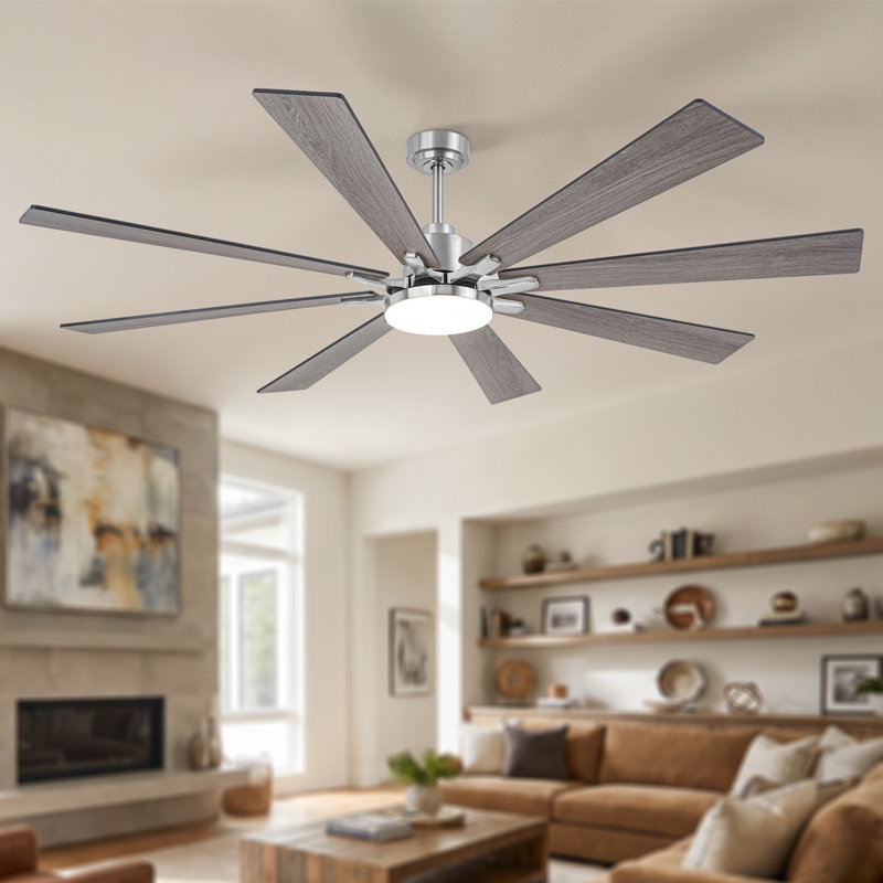 Vaczon 72" Smart Dimmable LED Ceiling Fan with 3CCT LED Lights, 6-Speed Reversible DC Motor, Timer, Remote and App Control