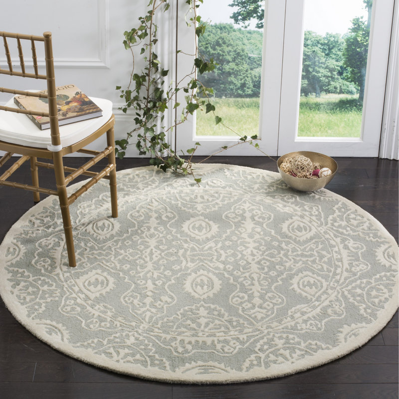 Cruz Hand Tufted Wool Oriental Rug, Round 5'