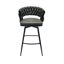 Tabouret de bar 28 po en cuir tressé 28 po (2 pièces), brun clair, mécanisme pivotant à 360 °, cadre, comptoir rembourré avec repose-pieds pour différentes zones de 2, cuir brun clair, pivotant à 360 °, base, diverses occasions