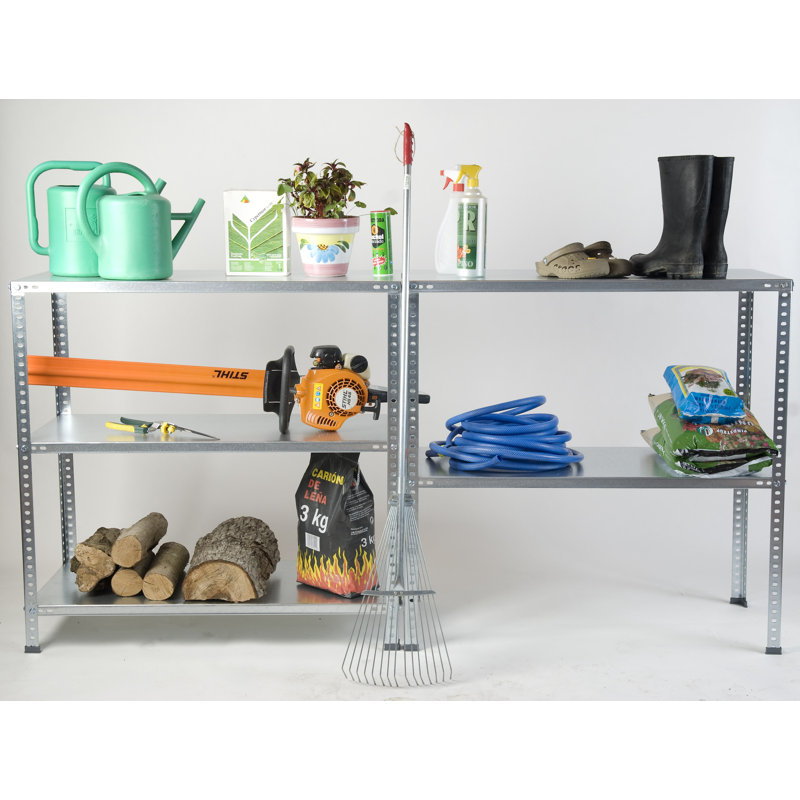 Galvanized Metal 5-Tier Freestanding Storage Rack Unit, 76" Height