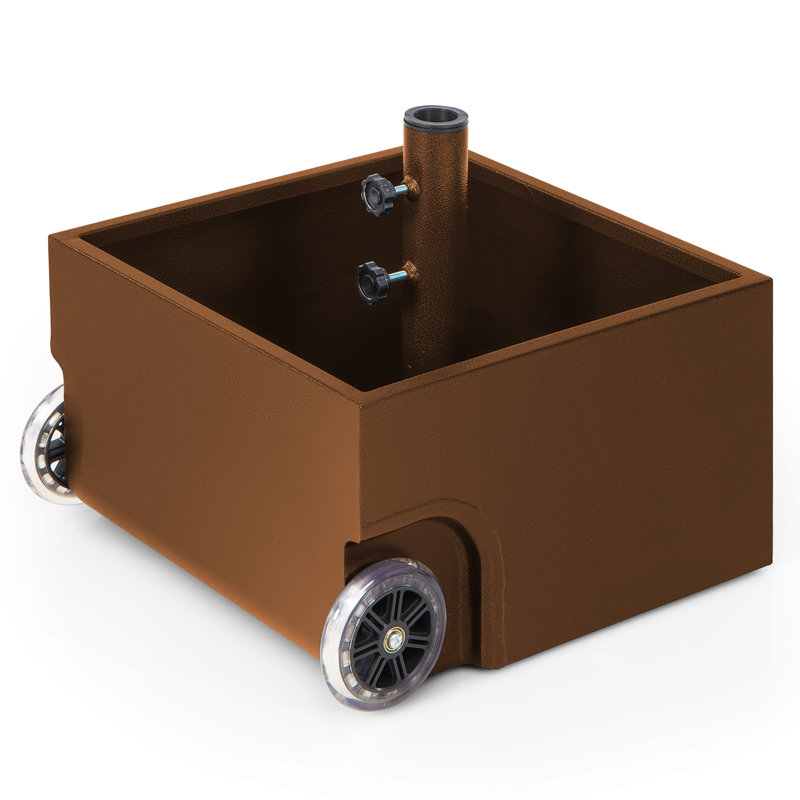 170lbs Patio Umbrella Base Stand Wheels Planter Outdoor Heavy Duty Garden Black