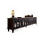 Meuble télé rétro en bois manufacturé noir-1106307515